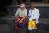 Jurgen in conversation with the priest