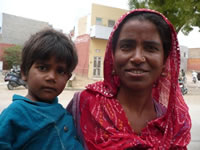 Mother and child in Indian village
