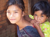 Young girl with child